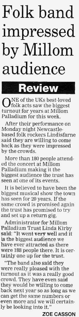 Article taken from "North West Evening Mail" newspaper