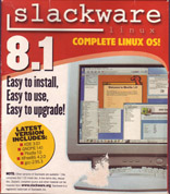 The front of the Slackware box